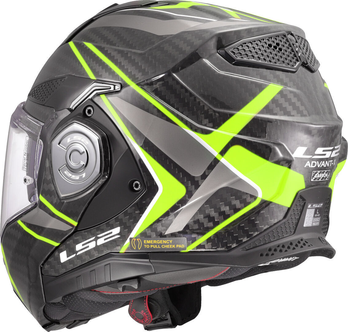 Casco Modulare per moto in carbonio LS2 FF901 ADVANT X C FUTURE II H-V YELLOW