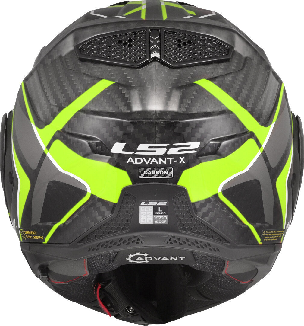 Casco Modulare per moto in carbonio LS2 FF901 ADVANT X C FUTURE II H-V YELLOW