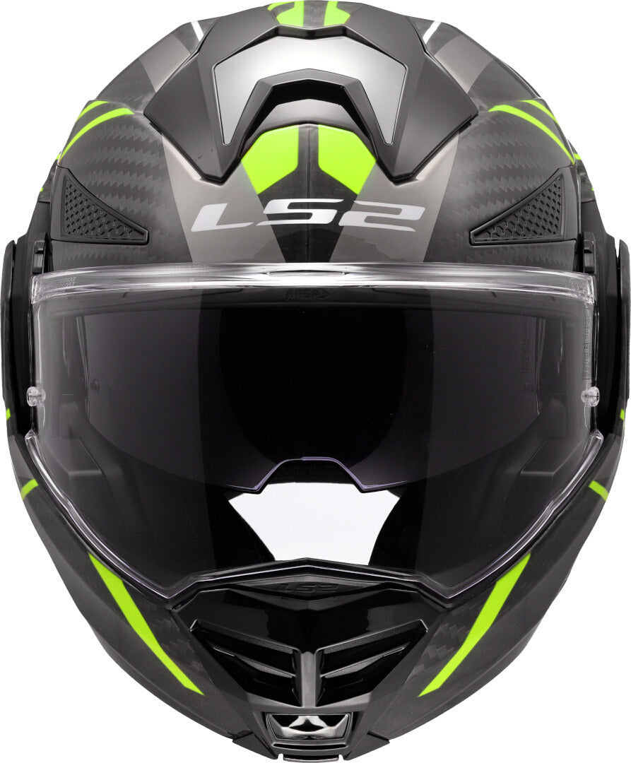 Casco Modulare per moto in carbonio LS2 FF901 ADVANT X C FUTURE II H-V YELLOW