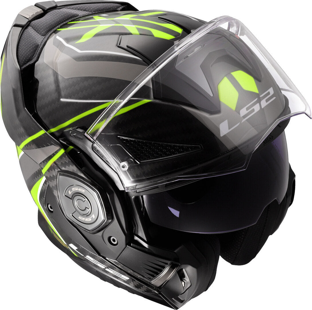 Casco Modulare per moto in carbonio LS2 FF901 ADVANT X C FUTURE II H-V YELLOW