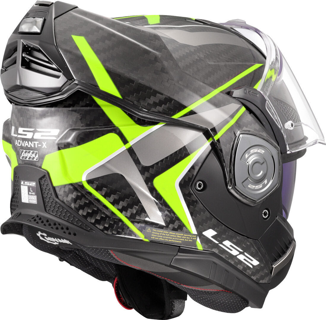 Casco Modulare per moto in carbonio LS2 FF901 ADVANT X C FUTURE II H-V YELLOW