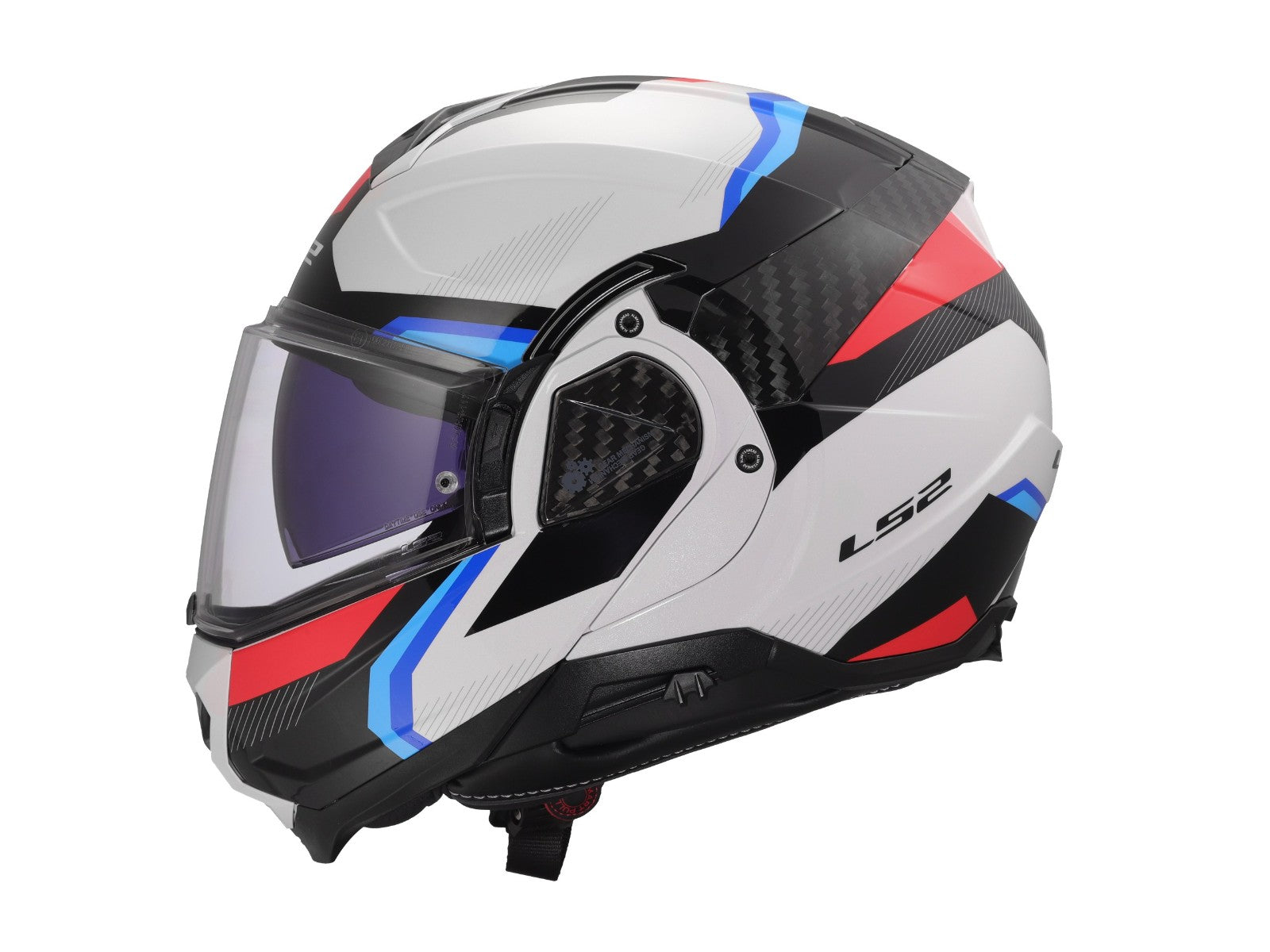 Casco Modulare ribaltabile a 180º LS2 FF910 ADVANT II TRIPLE WHITE BLUE RED