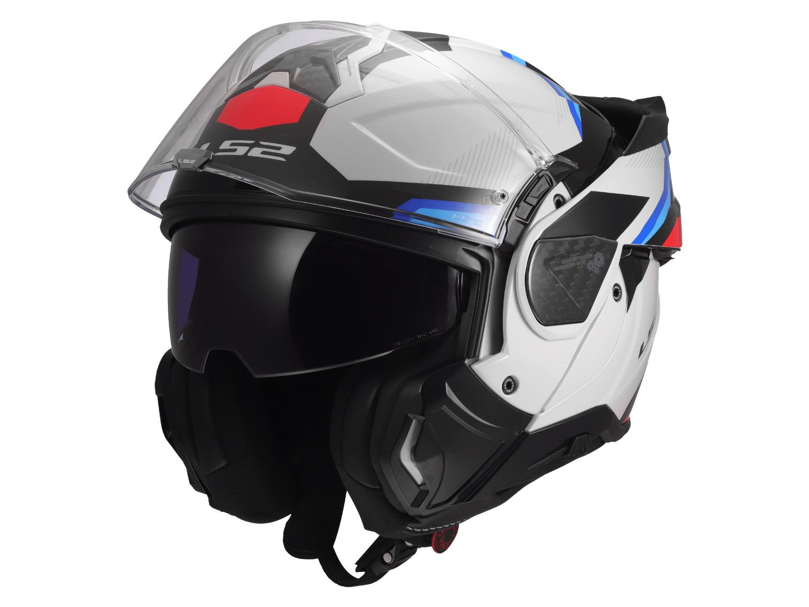 Casco Modulare ribaltabile a 180º LS2 FF910 ADVANT II TRIPLE WHITE BLUE RED