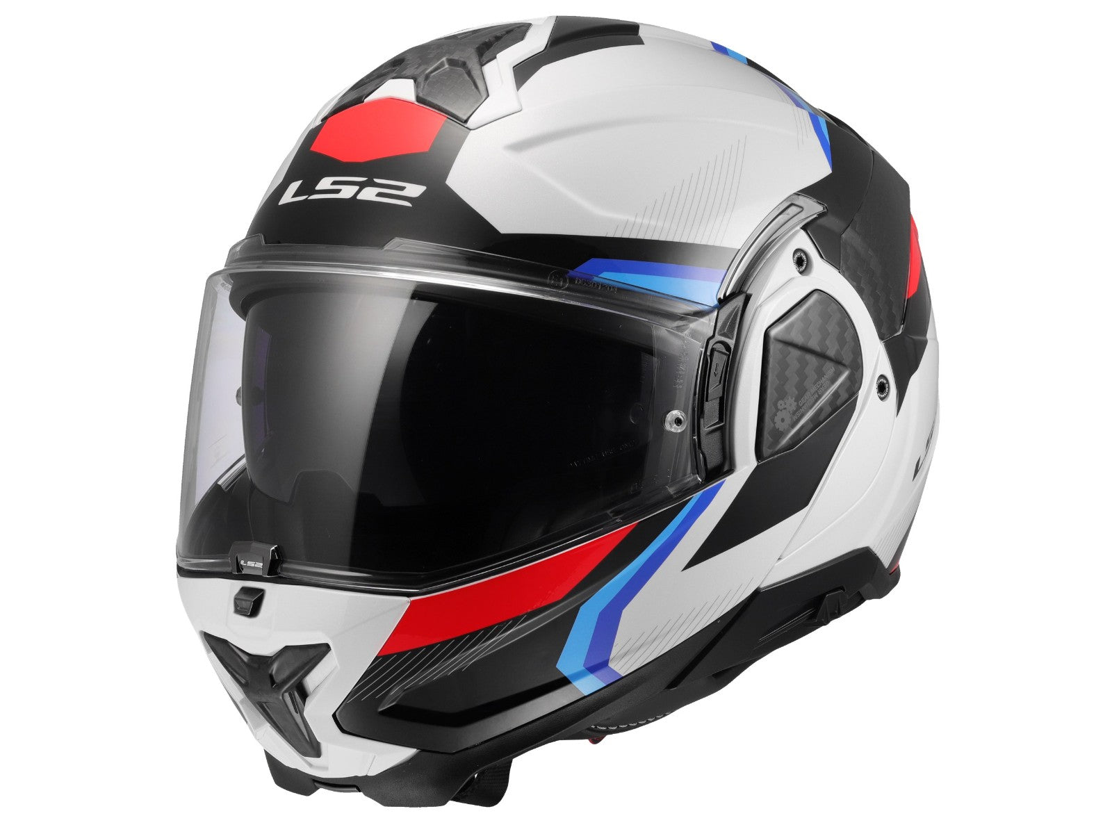 Casco Modulare ribaltabile a 180º LS2 FF910 ADVANT II TRIPLE WHITE BLUE RED