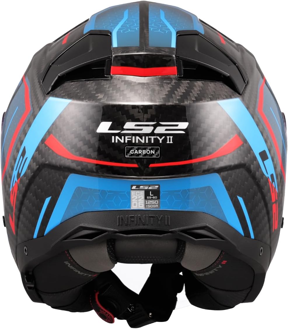 Casco Jet per moto in carbonio LS2 OF603 INFINITY II C URUS BLUE RED