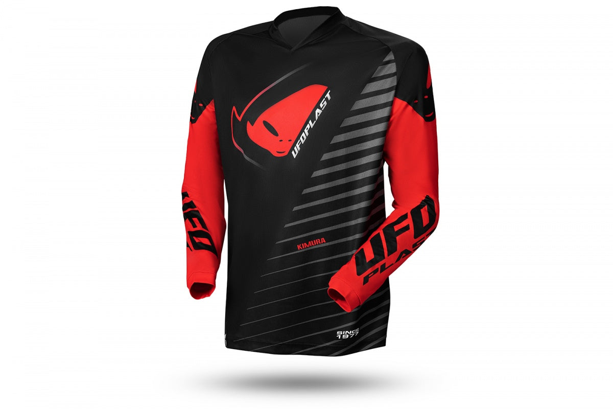 Maglia motocross Kimura nera e rossa UfoPlast