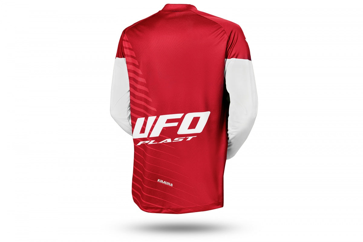 Maglia motocross Kimura da bambino rossa e bianco UfoPlast