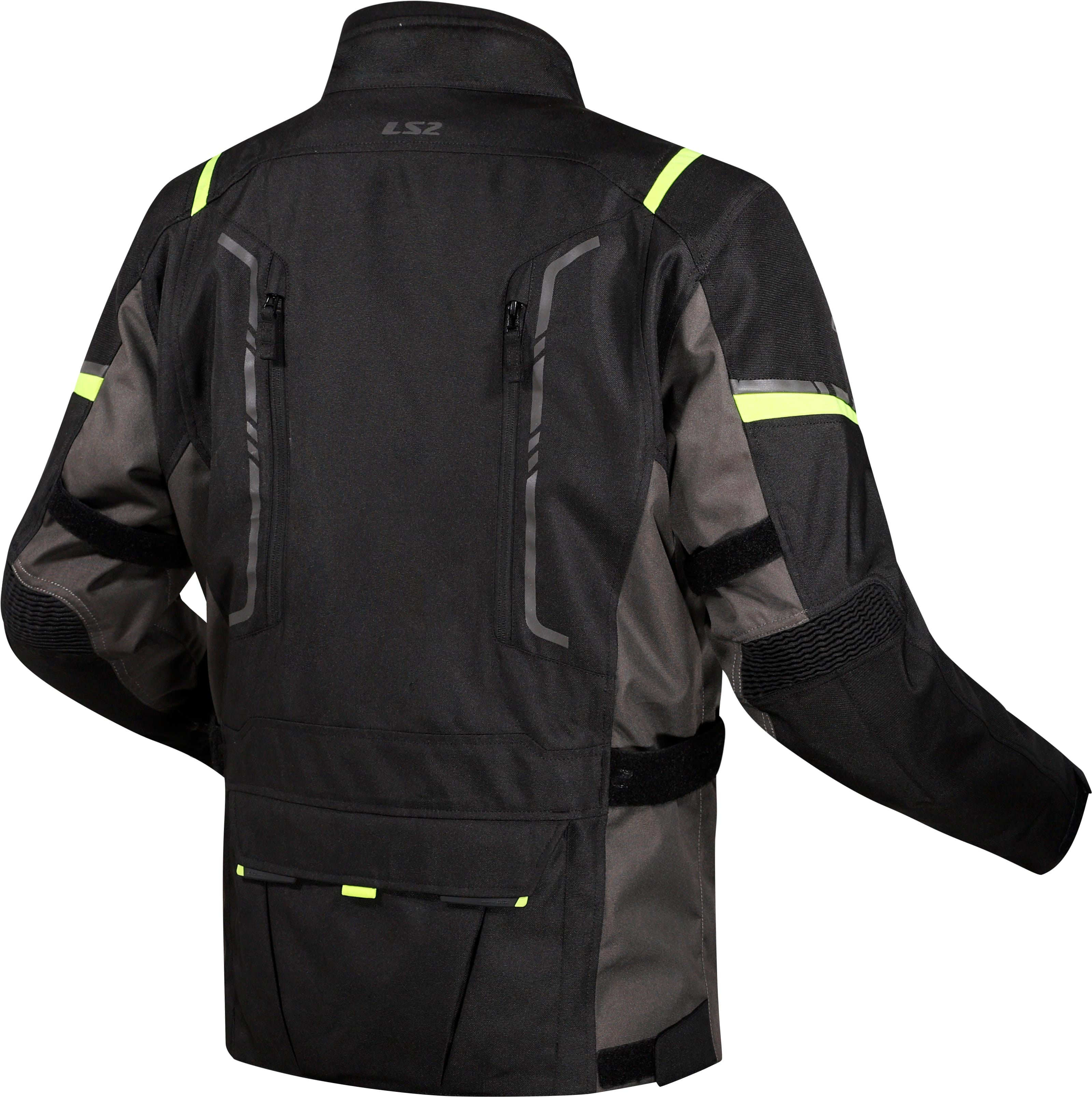 Giacca per moto Uomo LS2 NARVIK MAN JACKET GREY BLACK H-V YELLOW