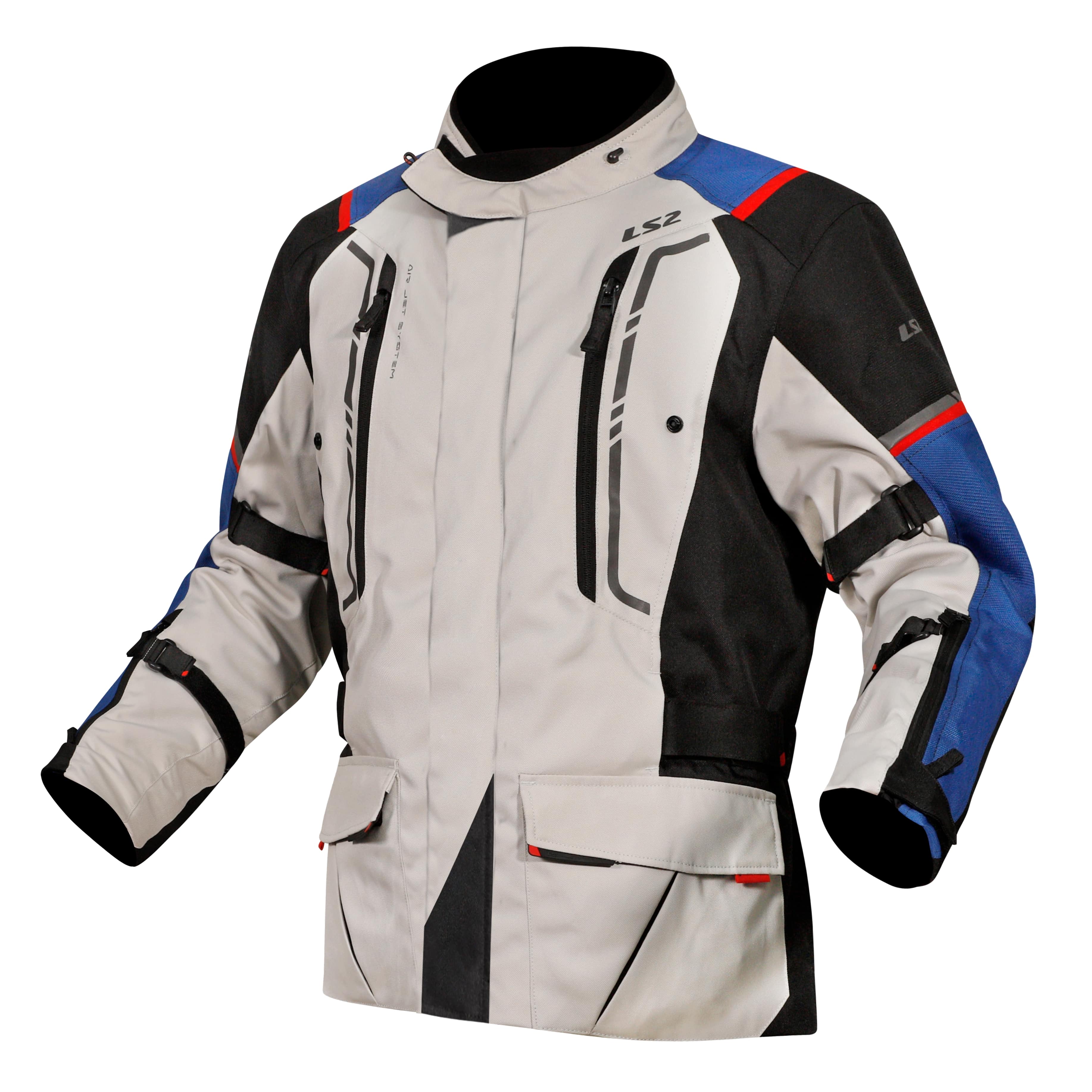 Giacca per moto Uomo LS2 NARVIK MAN JACKET BLUE BLACK GREY RED