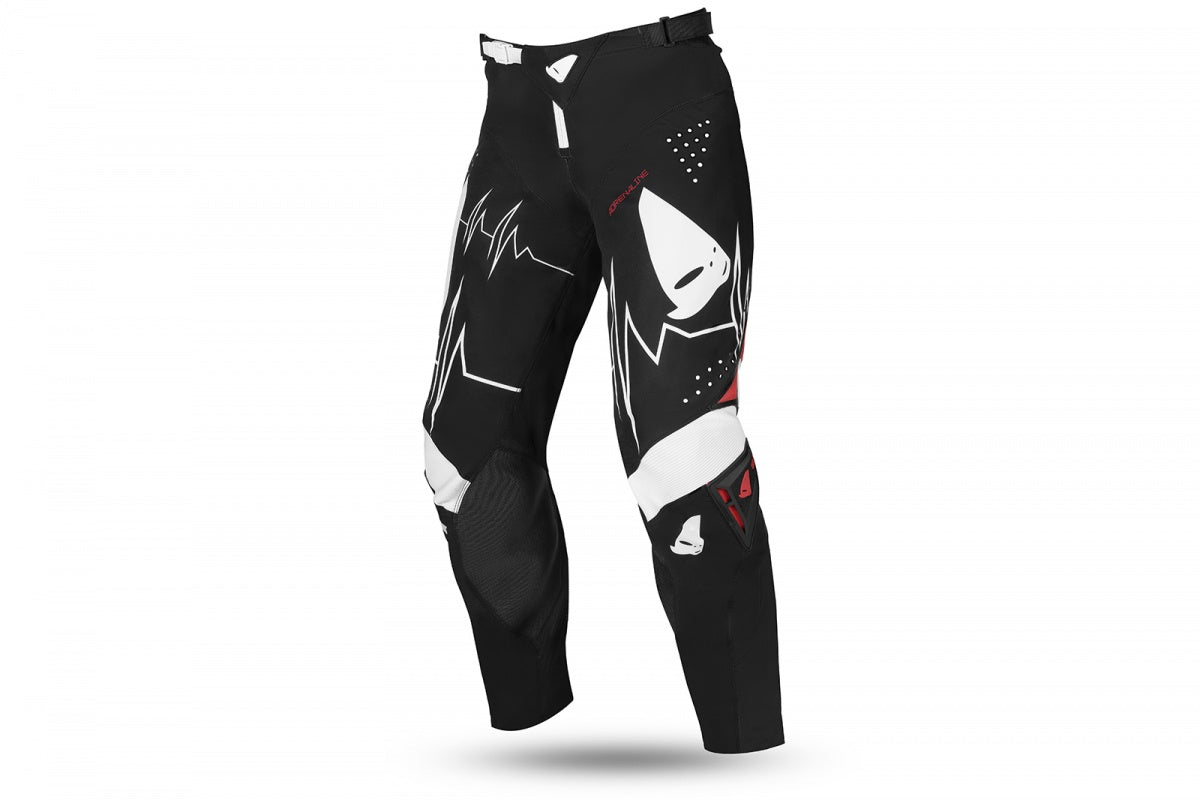 Pantaloni motocross Slim Adrenaline nero, bianco e rosso UfoPlast