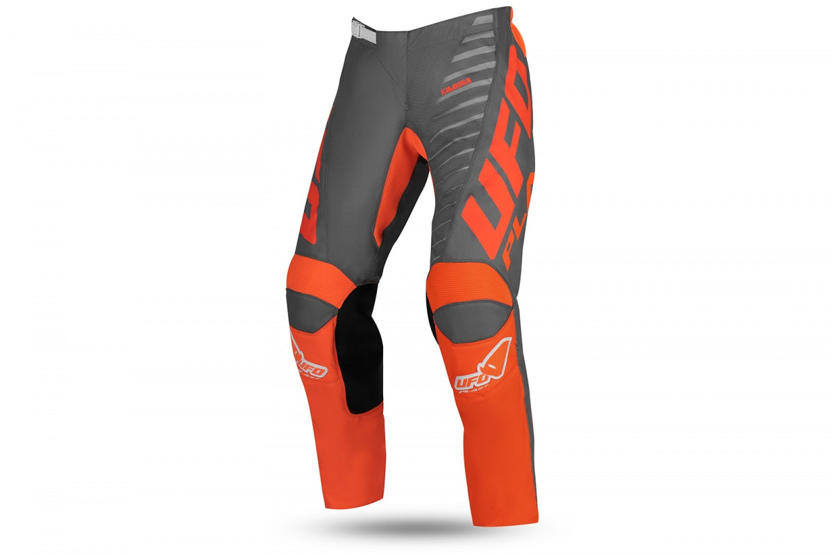 Pantaloni motocross Kimura da bambino grigio e arancione UfoPlast