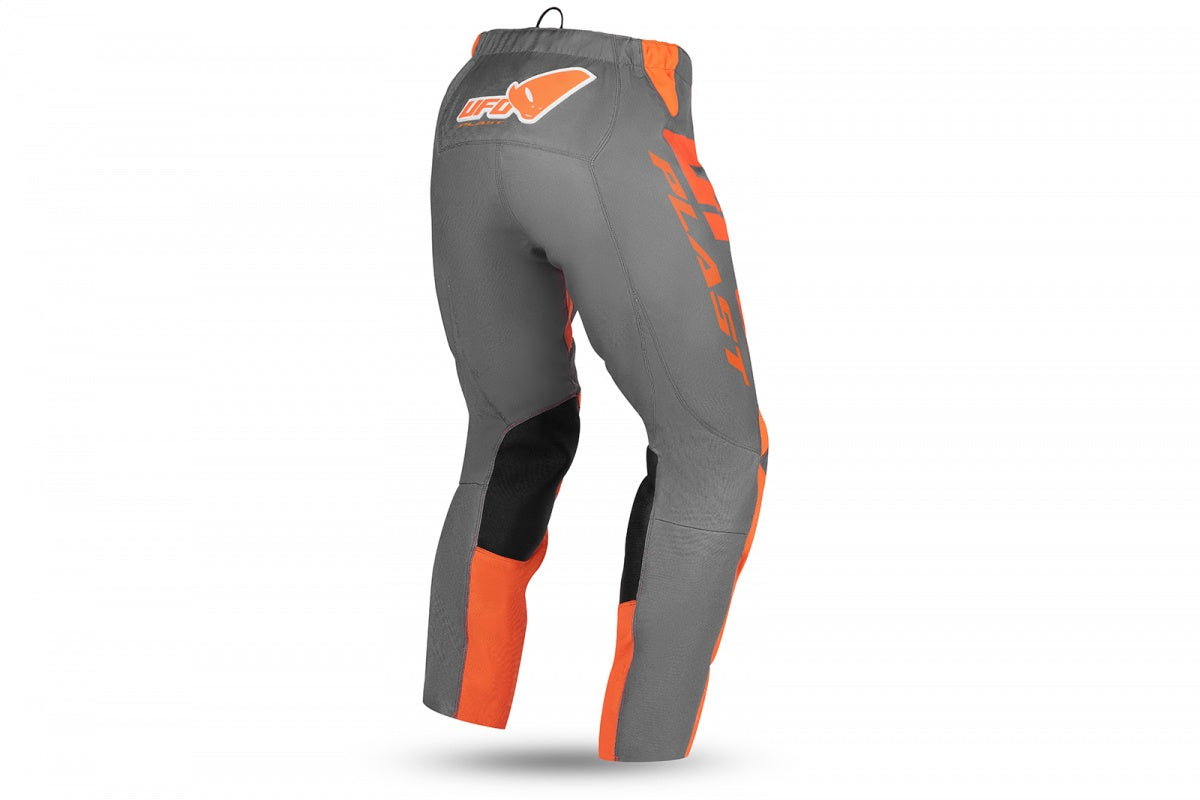 Pantaloni motocross Kimura da bambino grigio e arancione UfoPlast