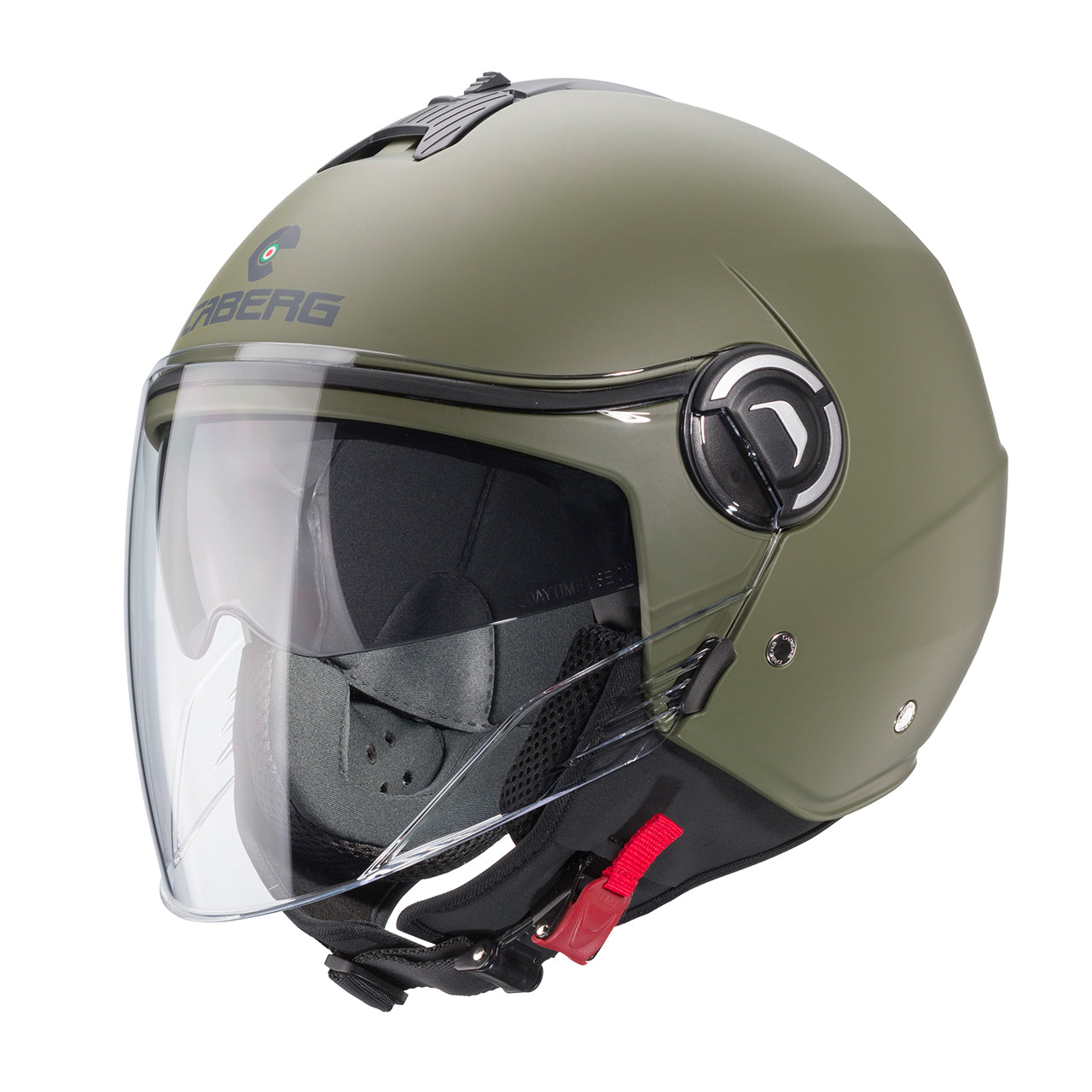 Casco moto scooter jet CABERG Riviera V4X Verde Militare Opaco 