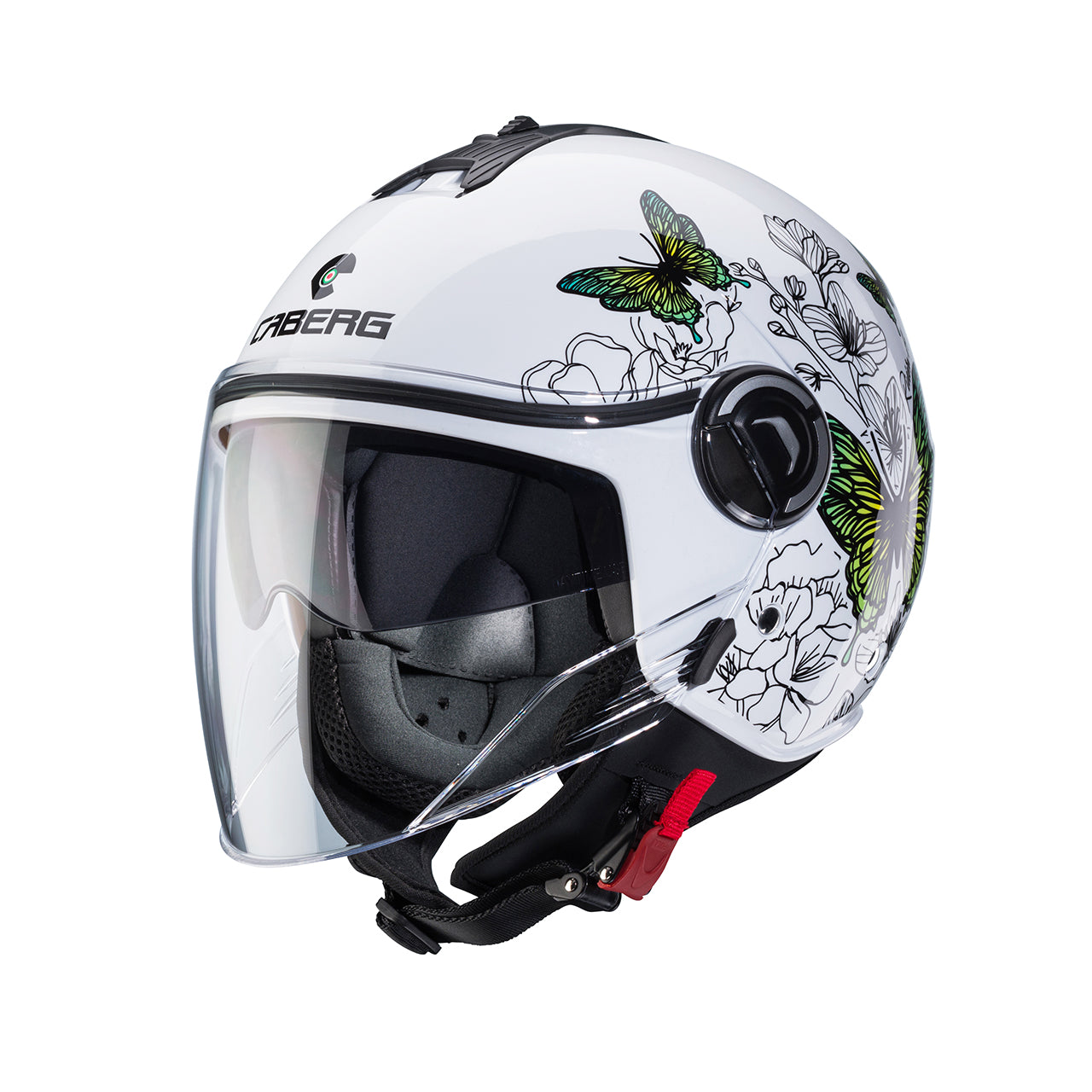 Casco moto scooter jet CABERG Riviera V4X Bianco Floreale