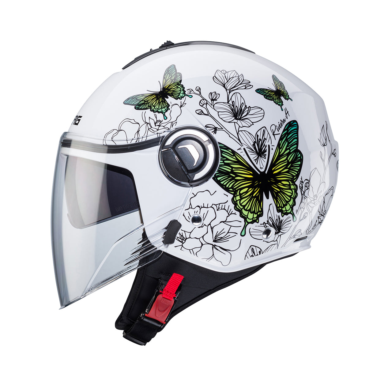 Casco moto scooter jet CABERG Riviera V4X Bianco Floreale