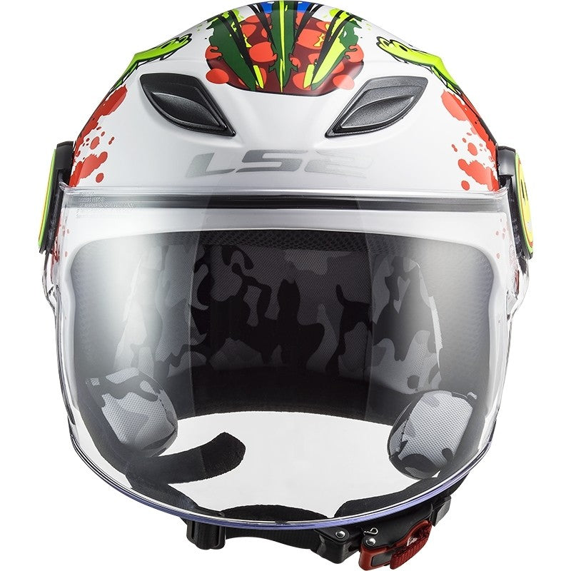 Casco Jet moto scooter Bambini LS2 OF602 FUNNY CROCO Bianco