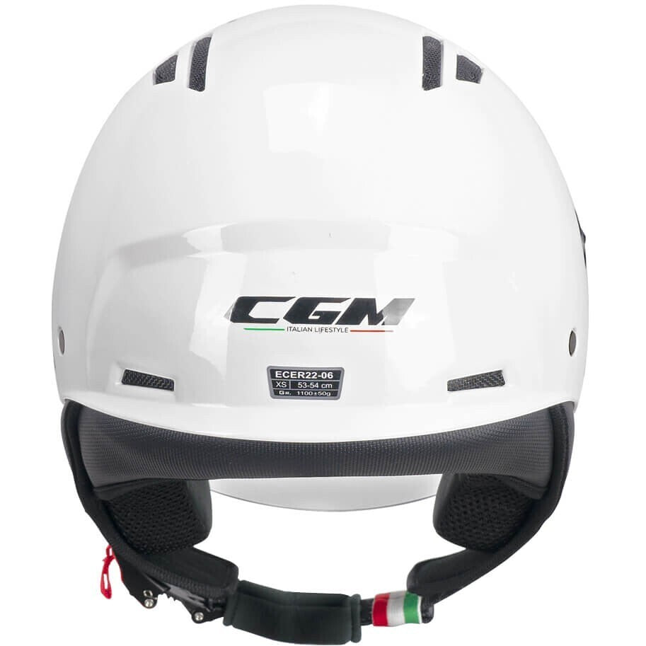 Casco Jet Cgm Uomo Donna Scooter 116A AIR MONO Bianco Lucido 