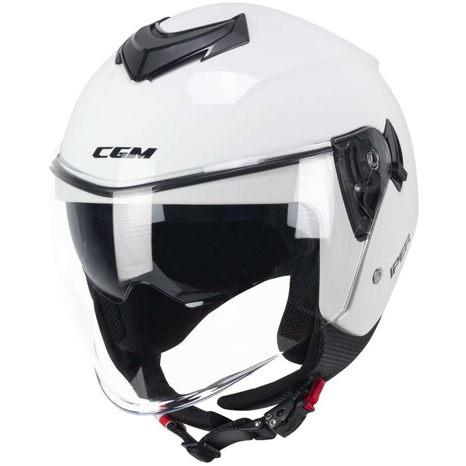 Casco Jet Cgm Uomo Donna Scooter 126A IPER MONO Bianco