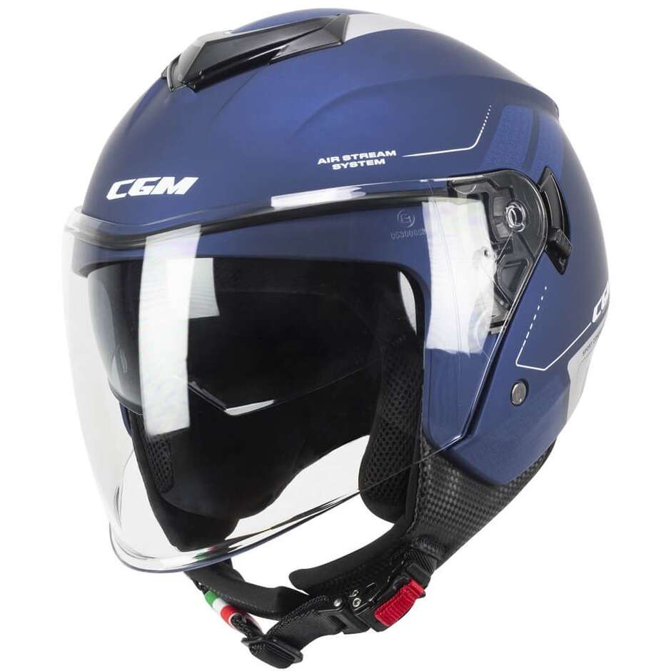 Casco Jet Cgm Uomo Donna Scooter 126G IPER CITY Blu Argento satinato