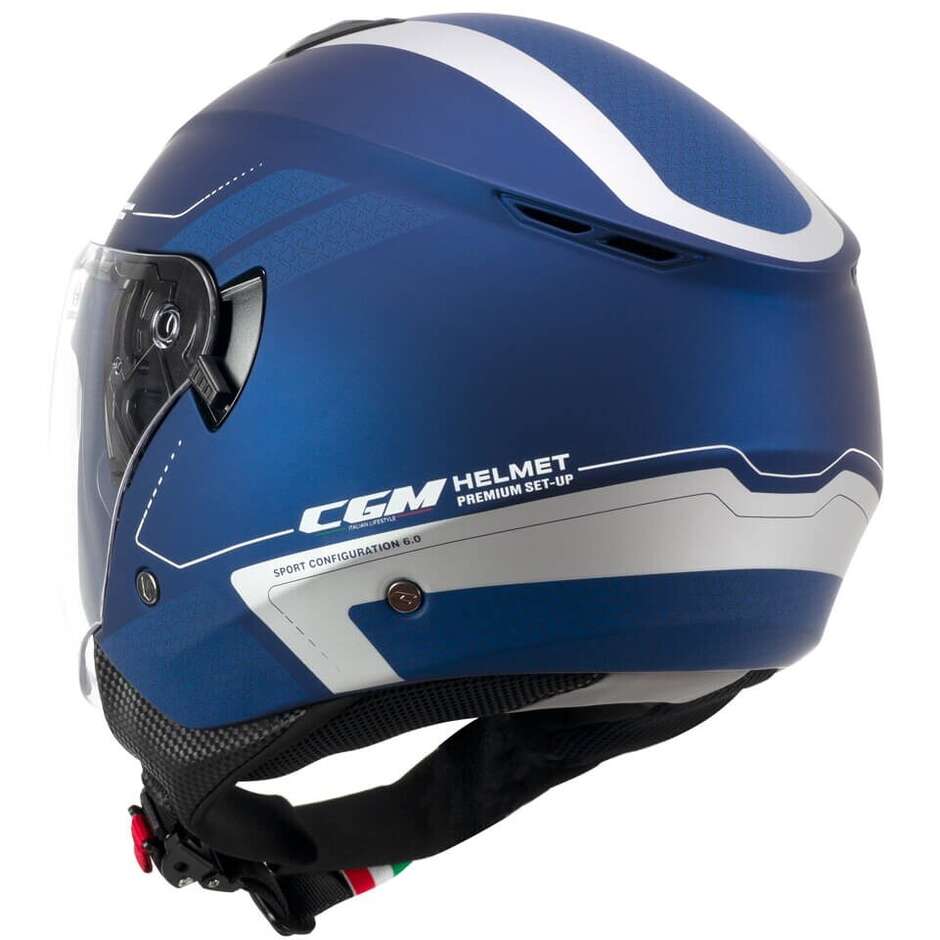 Casco Jet Cgm Uomo Donna Scooter 126G IPER CITY Blu Argento satinato