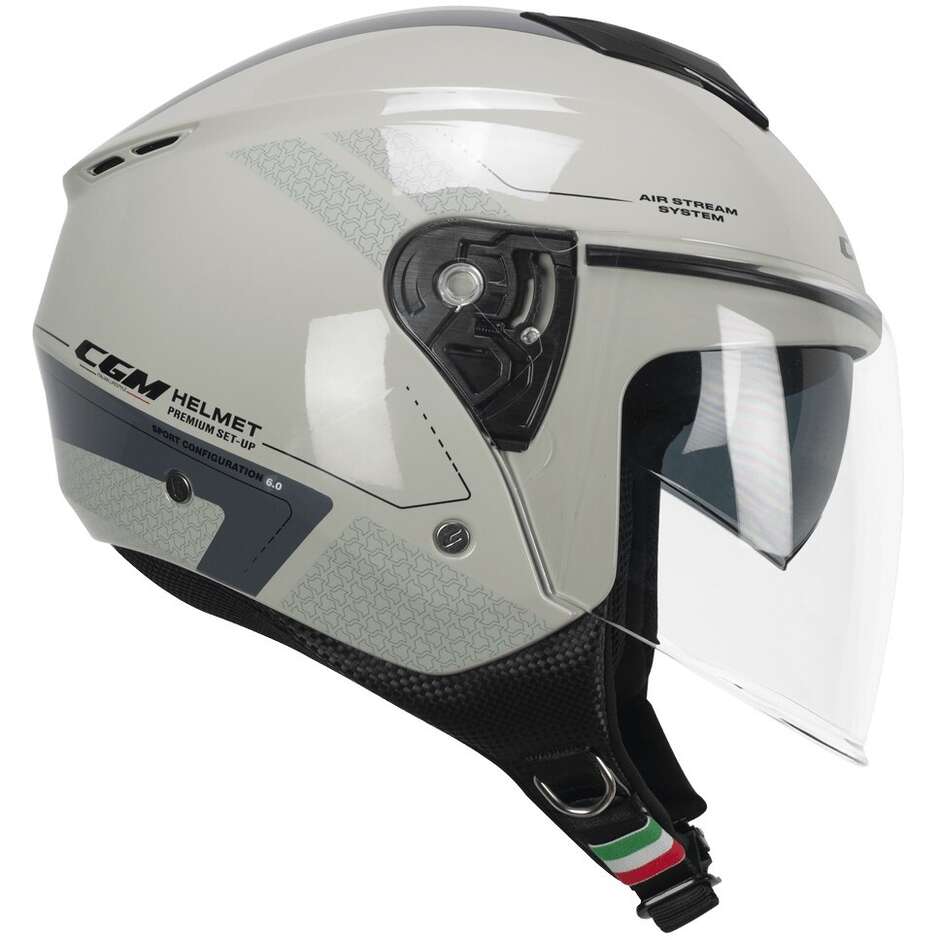 Casco Jet Cgm Uomo Donna Scooter 126G IPER CITY Grigio Bigio
