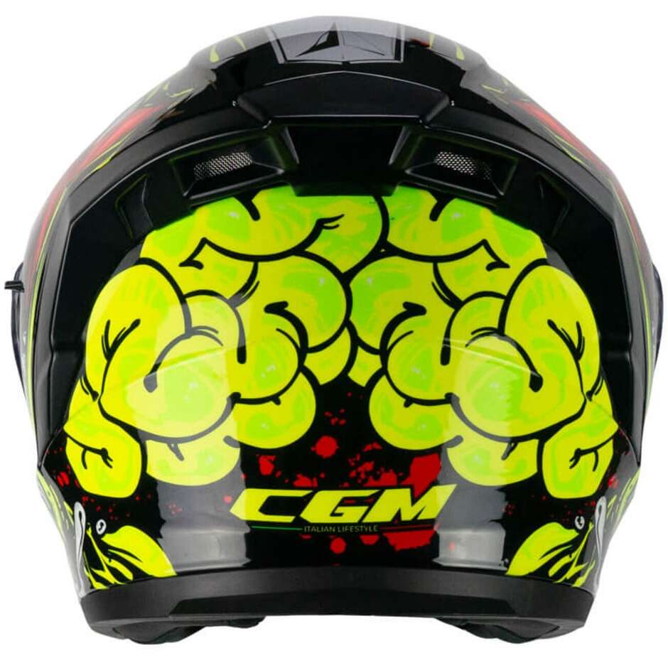 Casco Jet Uomo Donna Cgm 127X DEEP FREAKER Nero Giallo fluo Doppia visiera