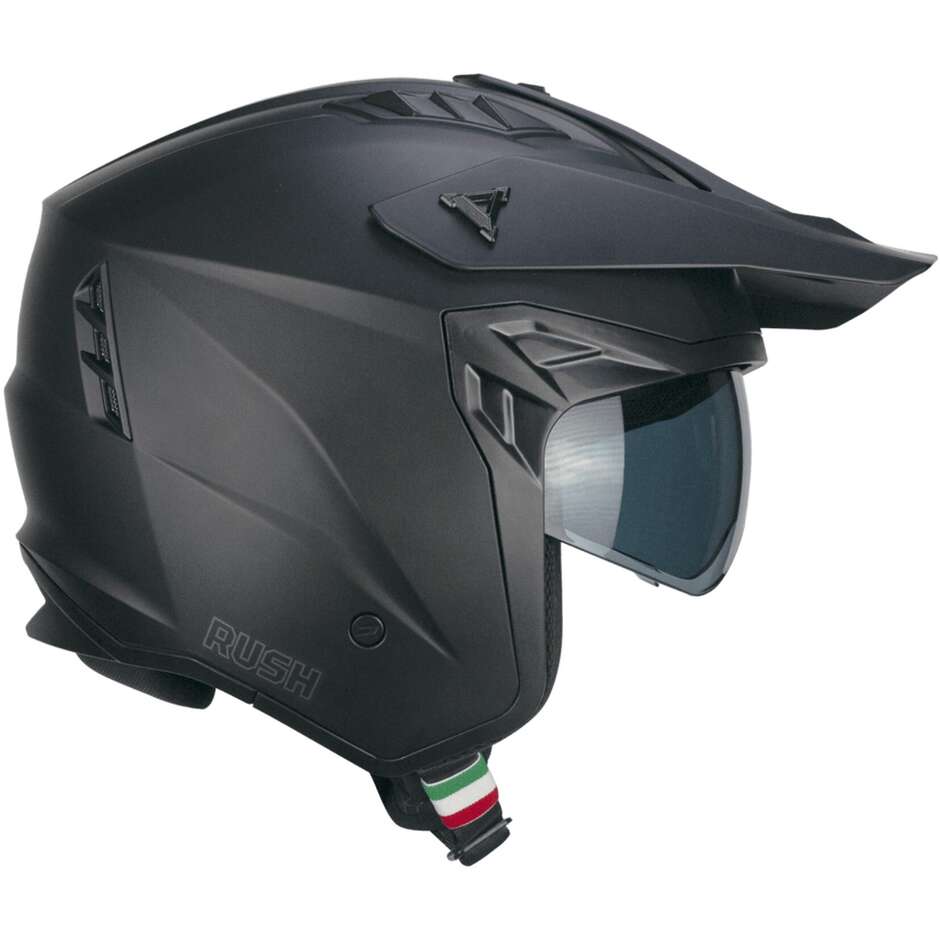 Casco Jet Cgm Uomo Donna moto scooter CGM 155A RUSH MONO Nero opaco