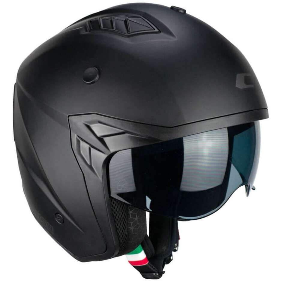 Casco Jet Cgm Uomo Donna moto scooter CGM 155A RUSH MONO Nero opaco