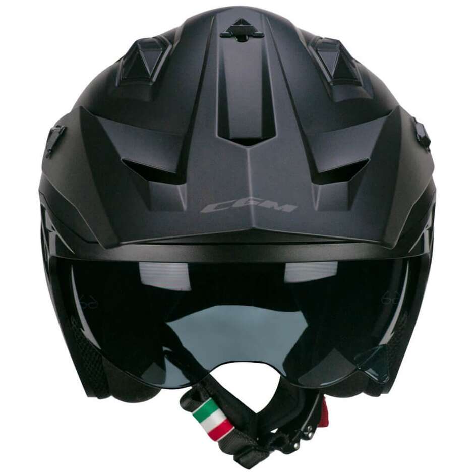 Casco Jet Cgm Uomo Donna moto scooter CGM 155A RUSH MONO Nero opaco