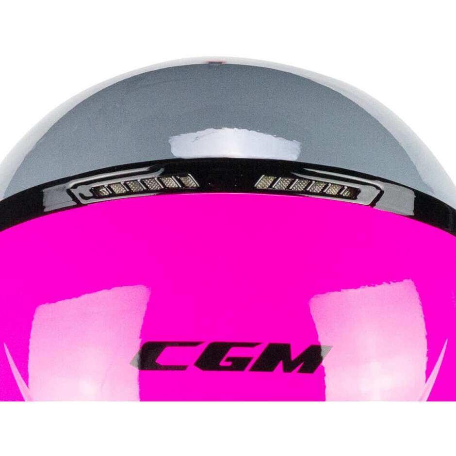 Casco moto e scooter Jet Cgm 167R FLO STEP Grigio Fucsia Visiera lunga  