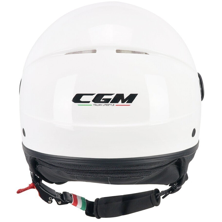 Casco Jet Cgm Uomo Donna Scooter 191A PIX MONO Bianco Visiera Sagomata