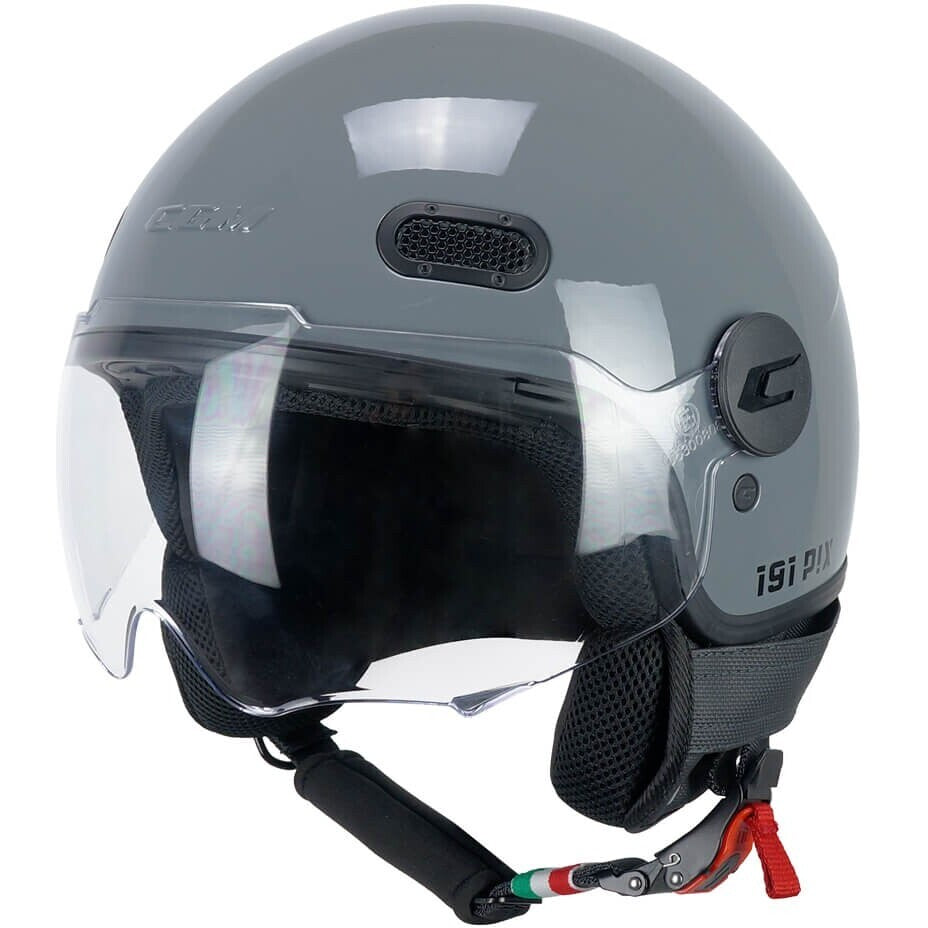 Casco Jet Cgm Uomo Donna Scooter 191A PIX MONO Grigio Visiera Sagomata