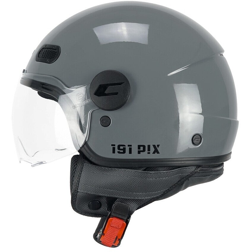 Casco Jet Cgm Uomo Donna Scooter 191A PIX MONO Grigio Visiera Sagomata