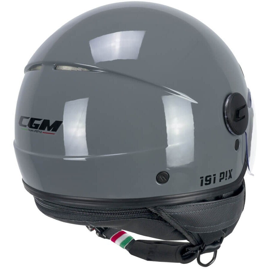 Casco Jet Cgm Uomo Donna Scooter 191A PIX MONO Grigio Visiera Sagomata