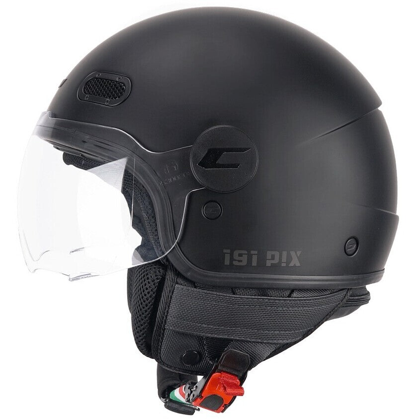 Casco Jet Cgm Uomo Donna Scooter 191A PIX MONO Nero opaco Visiera Sagomata