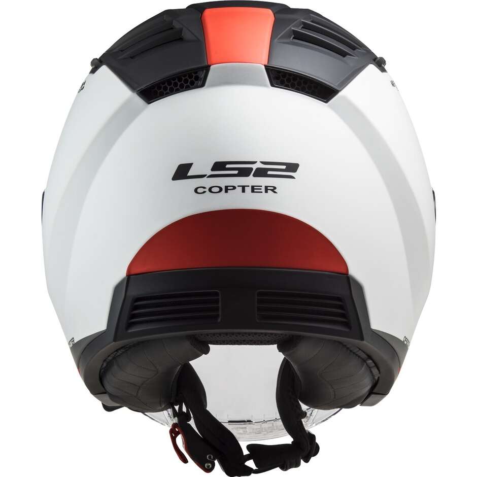 Casco per moto e scooter Jet Ls2 OF600 COPTER II URBANE BIANCO ROSSO