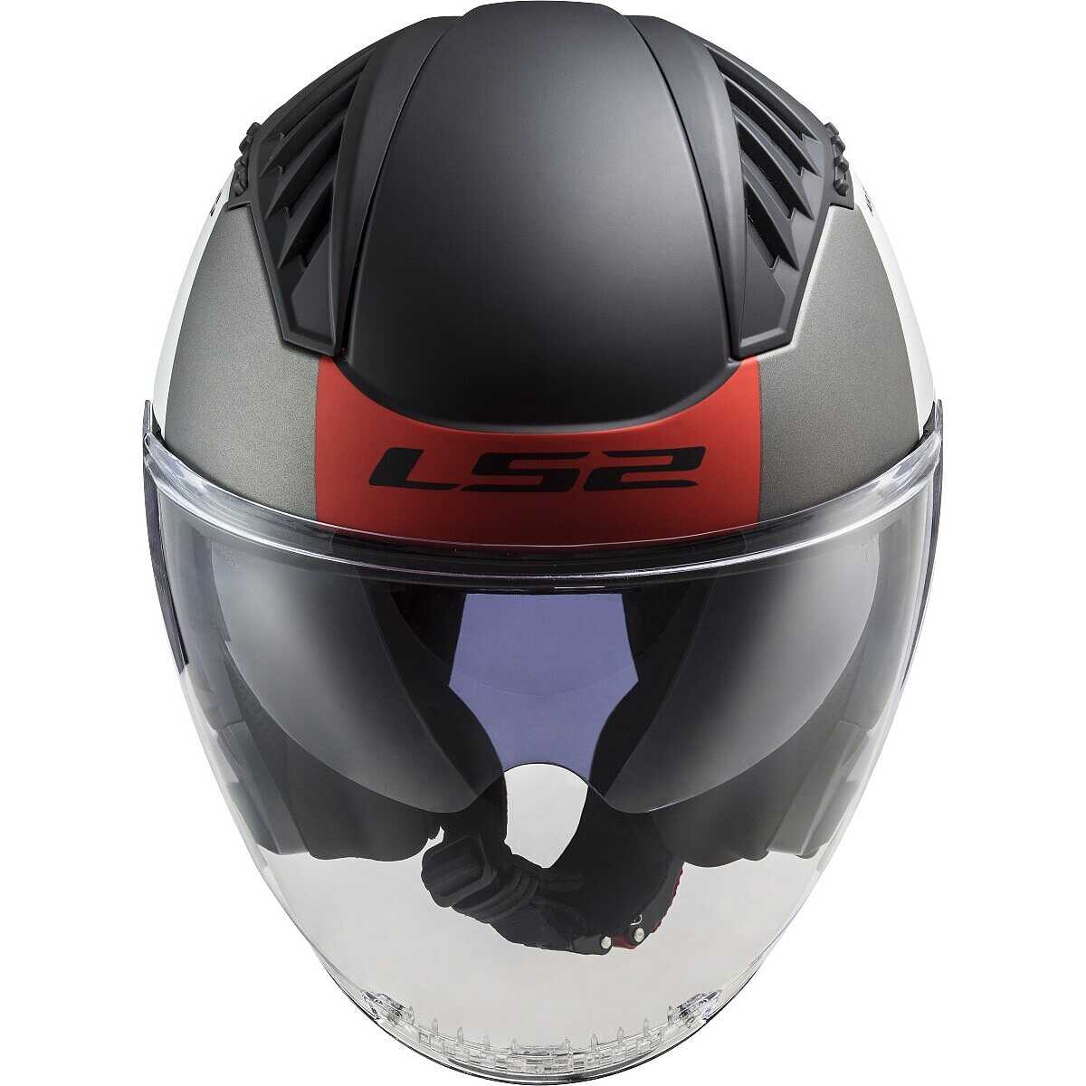 Casco per moto e scooter Jet Ls2 OF600 COPTER II URBANE BIANCO ROSSO