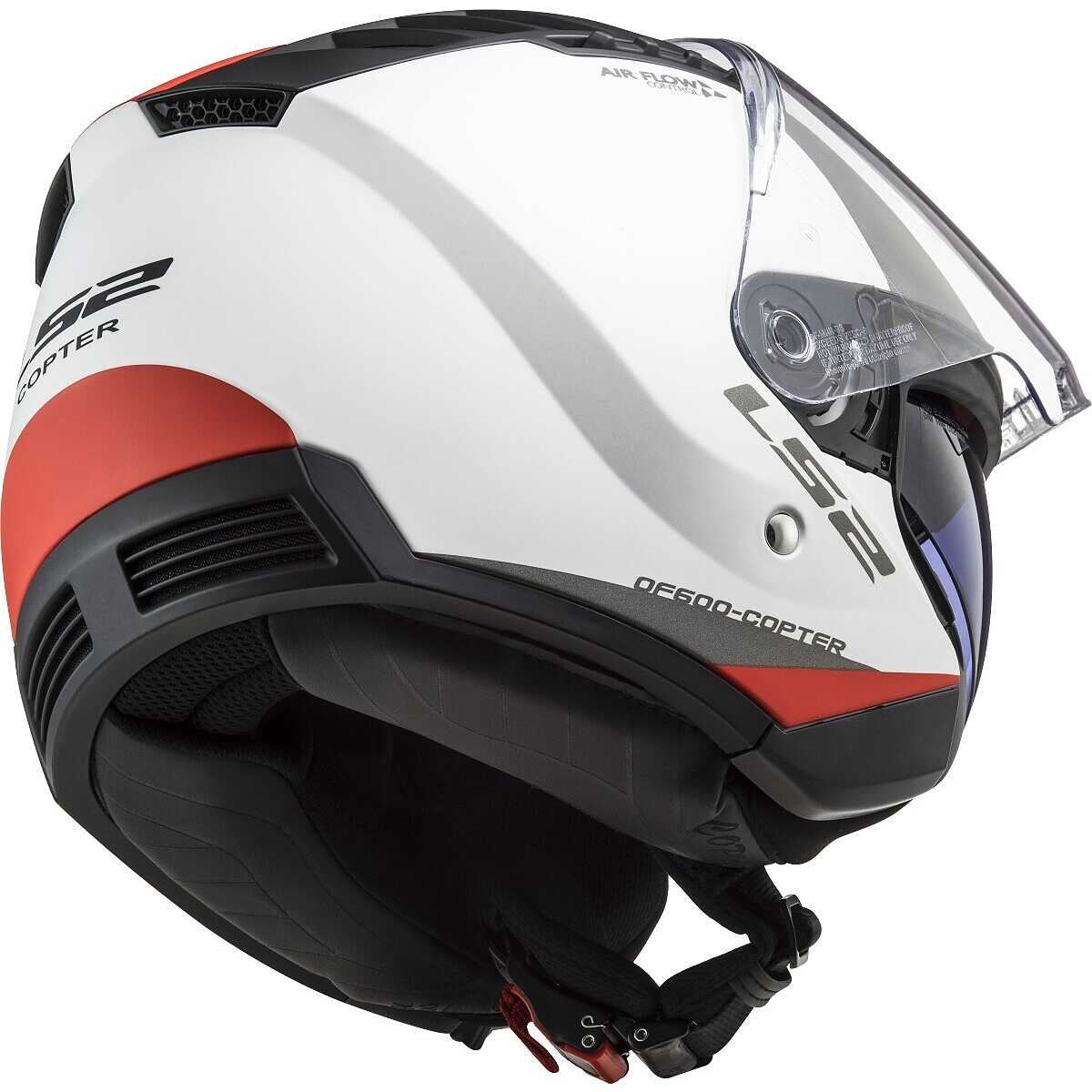 Casco per moto e scooter Jet Ls2 OF600 COPTER II URBANE BIANCO ROSSO