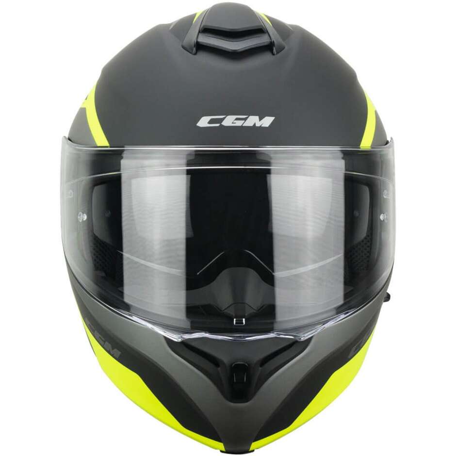 Casco per moto Modulare apribile Uomo Donna Cgm 568G BER DRESDA Grafite Giallo fluo opaco