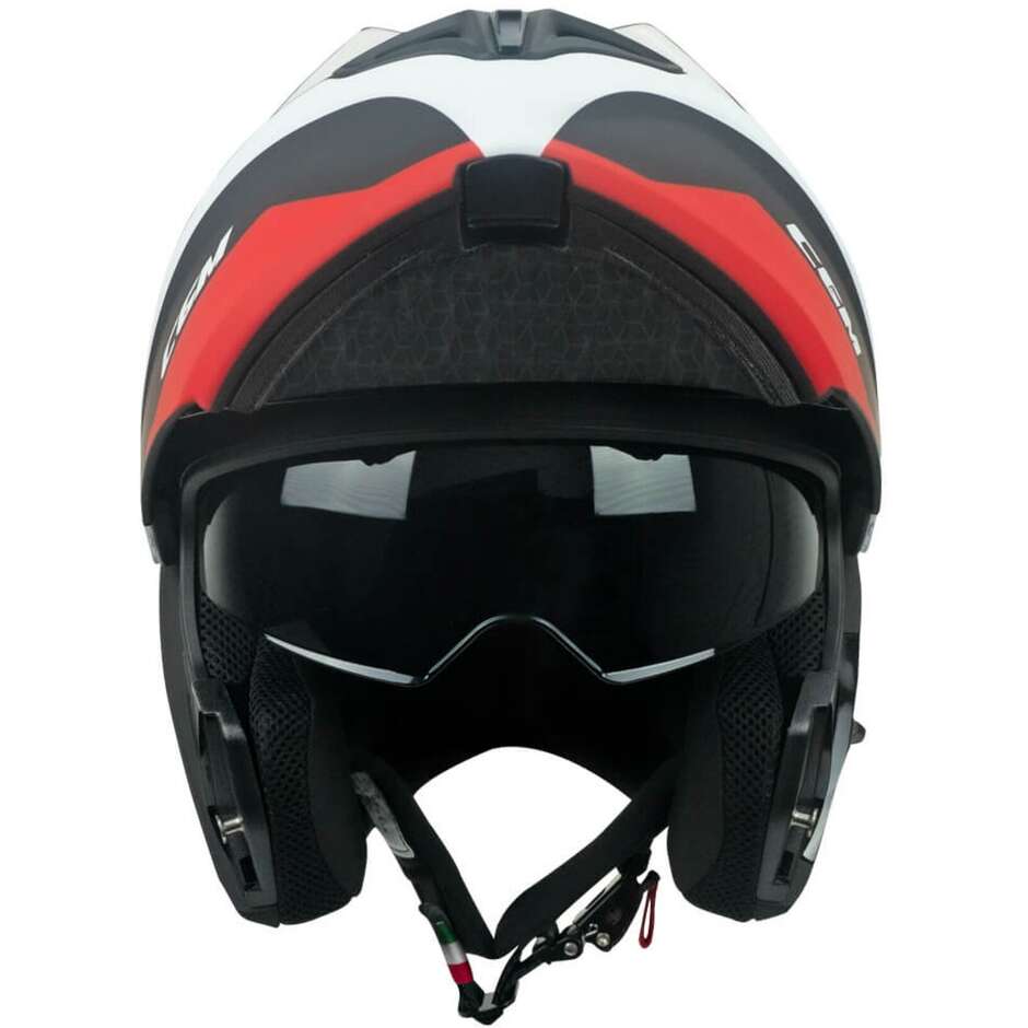 Casco per moto Modulare apribile Uomo Donna Cgm 568G BER DRESDA Nero Rosso opaco