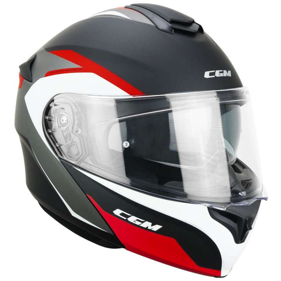 Casco per moto Modulare apribile Uomo Donna Cgm 568G BER DRESDA Nero Rosso opaco
