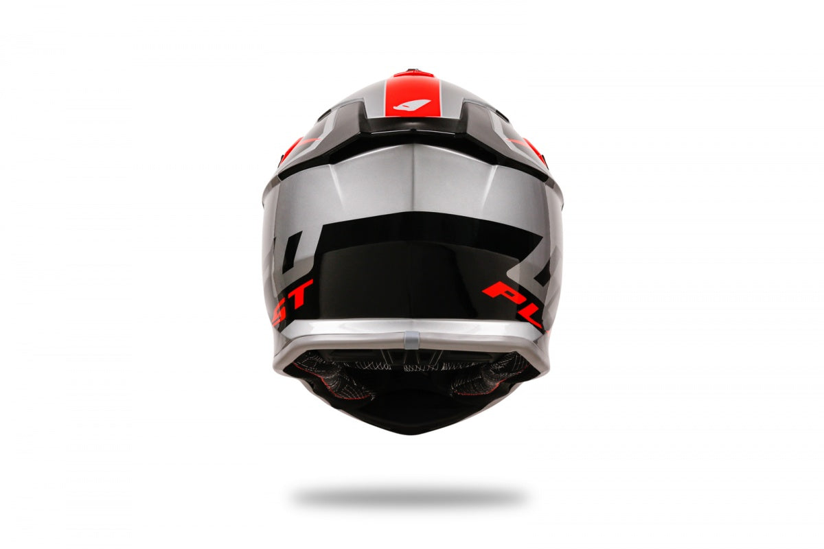 Casco motocross UFO Intrepid Grigio Rosso Nero 