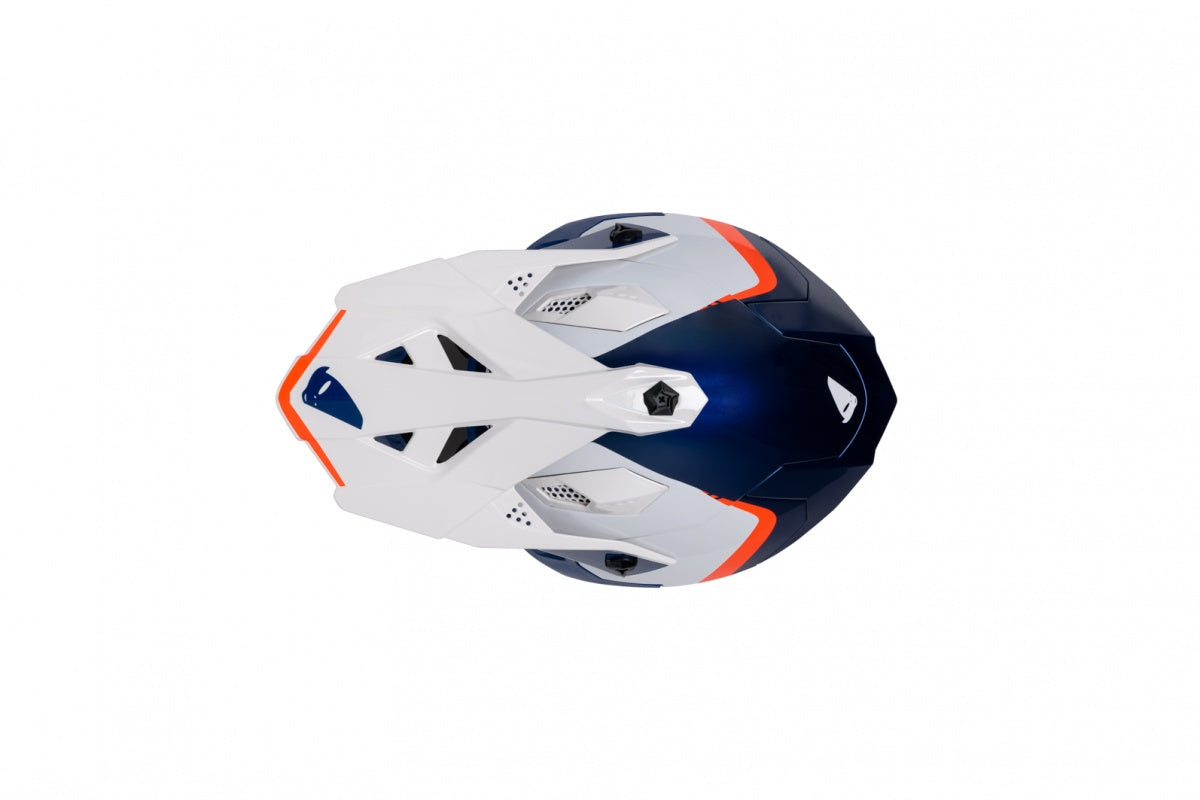 Casco motocross UFO Intrepid blu e bianco