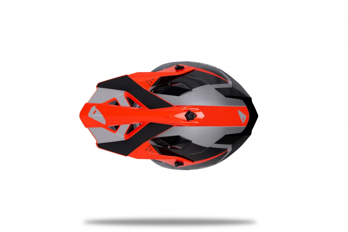 Casco motocross UFO Intrepid Grigio Rosso Nero 