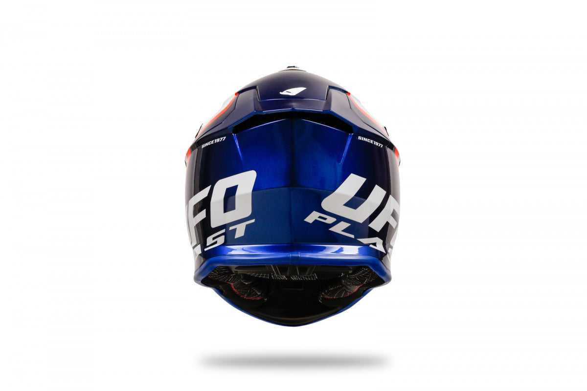 Casco motocross UFO Intrepid blu e bianco