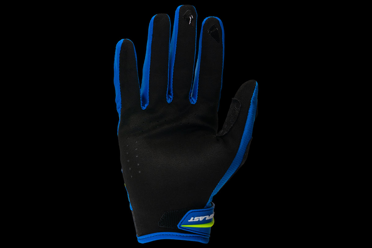 Guanti motocross Hayes blu e giallo fluo UfoPlast